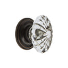 Burgundy Crystal 1-3/4" Cabinet Knob with Georgetown Rosette in Timeless Bronze