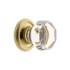 Chambord Crystal 1-3/8" Cabinet Knob with Georgetown Rosette in Polished Brass