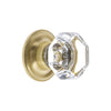 Chambord Crystal 1-3/8" Cabinet Knob with Georgetown Rosette in Satin Brass