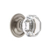 Chambord Crystal 1-3/8" Cabinet Knob with Georgetown Rosette in Satin Nickel