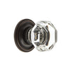 Chambord Crystal 1-3/8" Cabinet Knob with Georgetown Rosette in Timeless Bronze