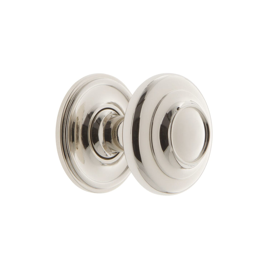Circulaire 1-3/8” Cabinet Knob with Georgetown Rosette in Polished Nickel