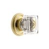 Carré Crystal 1-1/4" Square Cabinet Knob with Georgetown Rosette in Polished Brass