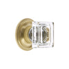 Carré Crystal 1-1/4" Square Cabinet Knob with Georgetown Rosette in Satin Brass