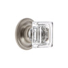 Carré Crystal 1-1/4" Square Cabinet Knob with Georgetown Rosette in Satin Nickel