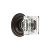Carré Crystal 1-1/4" Square Cabinet Knob with Georgetown Rosette in Timeless Bronze