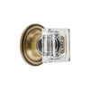 Carré Crystal 1-1/4" Square Cabinet Knob with Georgetown Rosette in Vintage Brass