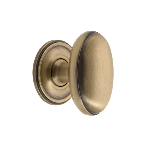 Eden Prairie Cabinet Knob with Georgetown Rosette in Vintage Brass