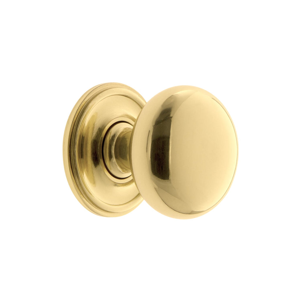 Fifth Avenue 1-3/8” Cabinet Knob with Georgetown Rosette in Polished Brass