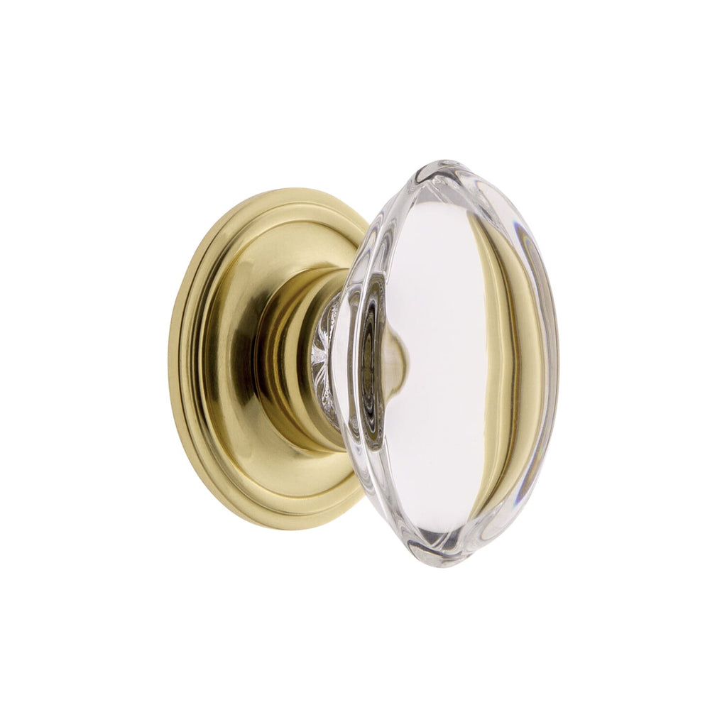 Provence Crystal 1-3/4" Cabinet Knob with Georgetown Rosette in Polished Brass
