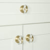 Provence Crystal 1-3/4" Cabinet Knob with Georgetown Rosette in Satin Brass