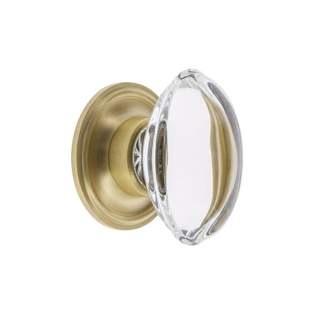 Provence Crystal 1-3/4" Cabinet Knob with Georgetown Rosette in Satin Brass