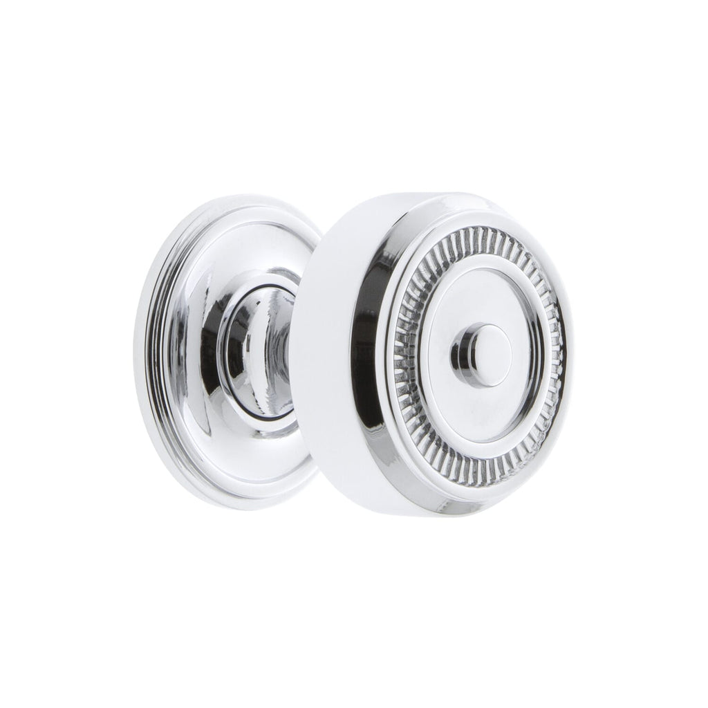 Soleil 1-3/8" Cabinet Knob with Georgetown Rosette in Bright Chrome