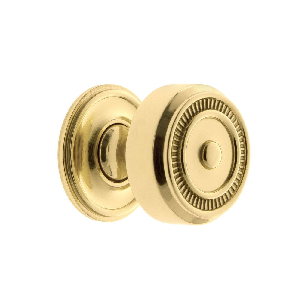 Soleil 1-3/8" Cabinet Knob with Georgetown Rosette in Polished Brass
