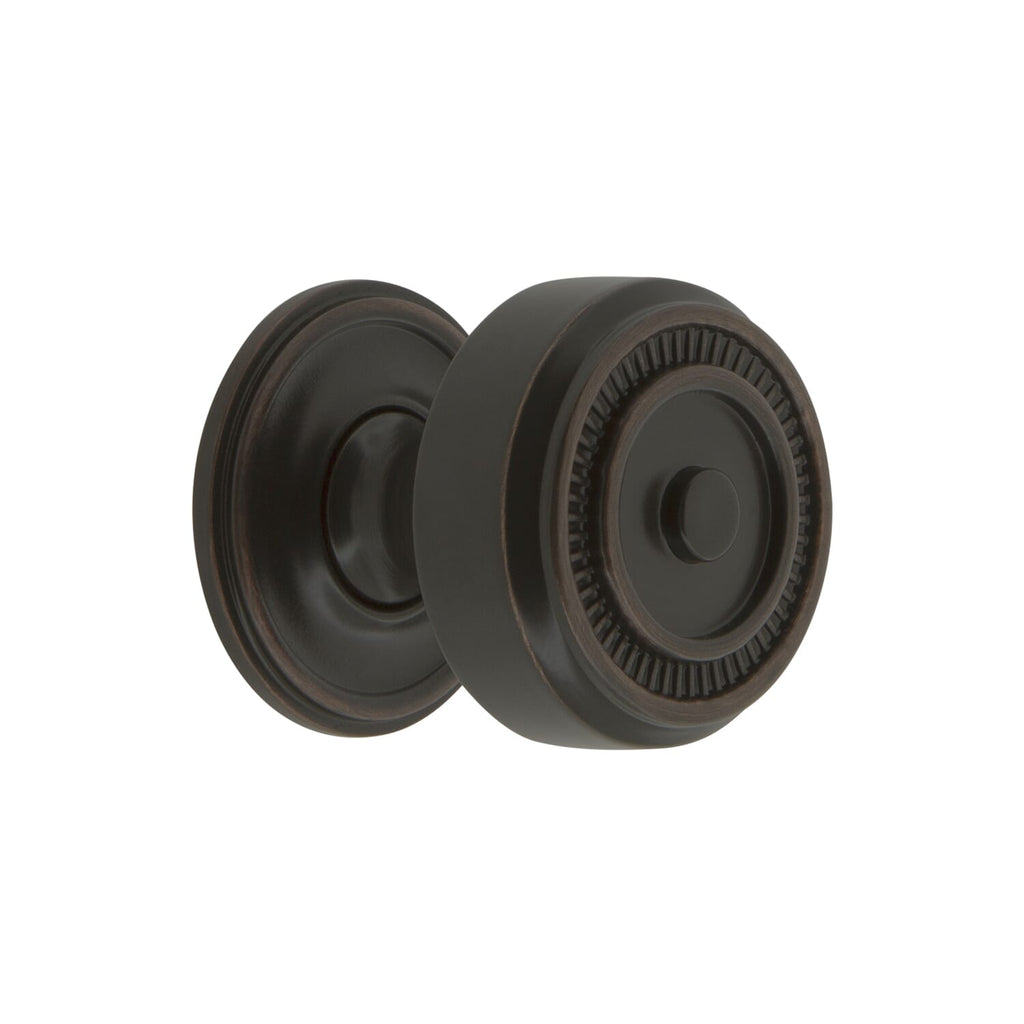 Soleil 1-3/8" Cabinet Knob with Georgetown Rosette in Timeless Bronze