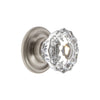 Versailles Crystal 1-3/8" Cabinet Knob with Georgetown Rosette in Satin Nickel