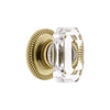 Baguette Clear Crystal 1-9/16" Cabinet Knob with Newport Rosette in Polished Brass