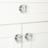 Baguette Clear Crystal 1-3/4" Cabinet Knob with Newport Rosette in Bright Chrome