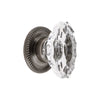 Biarritz Crystal 1-3/4" Cabinet Knob with Newport Rosette in Antique Pewter