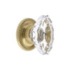 Biarritz Crystal 1-3/4" Cabinet Knob with Newport Rosette in Satin Brass