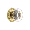 Bordeaux Crystal 1-3/8" Cabinet Knob with Newport Rosette in Polished Brass