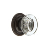 Bordeaux Crystal 1-3/8" Cabinet Knob with Newport Rosette in Timeless Bronze