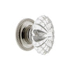 Burgundy Crystal 1-3/4" Cabinet Knob with Newport Rosette in Polished Nickel