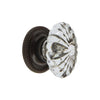 Burgundy Crystal 1-3/4" Cabinet Knob with Newport Rosette in Timeless Bronze