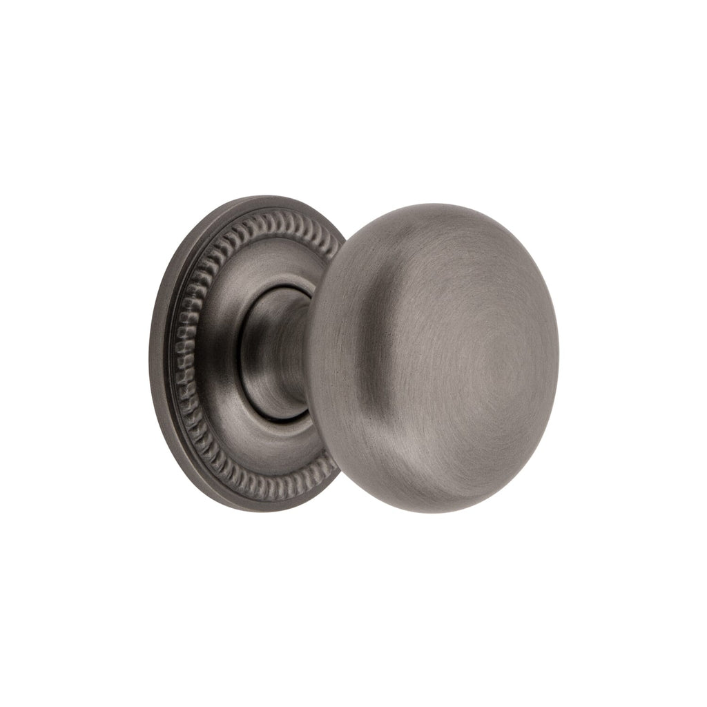 Fifth Avenue 1-3/8” Cabinet Knob with Newport Rosette in Antique Pewter