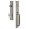 Fifth Avenue One-Piece Handleset with C Grip and Baguette Clear Crystal Knob in Satin Nickel