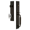 Fifth Avenue One-Piece Handleset with C Grip and Baguette Clear Crystal Knob in Timeless Bronze