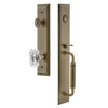 Fifth Avenue One-Piece Handleset with C Grip and Baguette Clear Crystal Knob in Vintage Brass