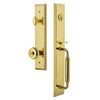 Fifth Avenue One-Piece Handleset with C Grip and Bouton Knob in Lifetime Brass