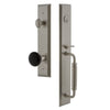 Grandeur Fifth Avenue One-Piece Handleset with C Grip and Coventry Knob in Satin Nickel