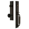 Grandeur Fifth Avenue One-Piece Handleset with C Grip and Coventry Knob in Timeless Bronze