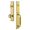 Fifth Avenue One-Piece Handleset with C Grip and Parthenon Knob in Lifetime Brass