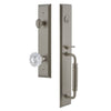 Fifth Avenue One-Piece Handleset with C Grip and Versailles Knob in Satin Nickel