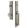 Fifth Avenue One-Piece Handleset with D Grip and Circulaire Knob in Satin Nickel