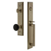 Grandeur Fifth Avenue One-Piece Handleset with D Grip and Coventry Knob in Vintage Brass