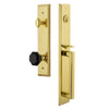 Grandeur Fifth Avenue One-Piece Handleset with D Grip and Lyon Knob in Lifetime Brass