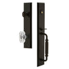 Fifth Avenue One-Piece Handleset with F Grip and Baguette Clear Crystal Knob in Timeless Bronze