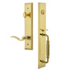 Fifth Avenue One-Piece Handleset with F Grip and Bellagio Lever in Lifetime Brass