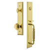 Fifth Avenue One-Piece Handleset with F Grip and Circulaire Knob in Lifetime Brass