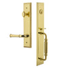 Fifth Avenue One-Piece Handleset with F Grip and Georgetown Lever in Lifetime Brass