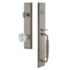 Fifth Avenue One-Piece Handleset with F Grip and Versailles Knob in Satin Nickel