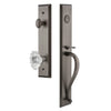 Fifth Avenue One-Piece Handleset with S Grip and Biarritz Knob in Antique Pewter