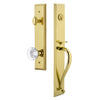 Fifth Avenue One-Piece Handleset with S Grip and Bordeaux Knob in Lifetime Brass