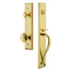 Fifth Avenue One-Piece Handleset with S Grip and Circulaire Knob in Lifetime Brass