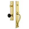 Grandeur Fifth Avenue One-Piece Handleset with S Grip and Coventry Knob in Lifetime Brass