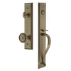 Fifth Avenue One-Piece Handleset with S Grip and Soleil Knob in Vintage Brass